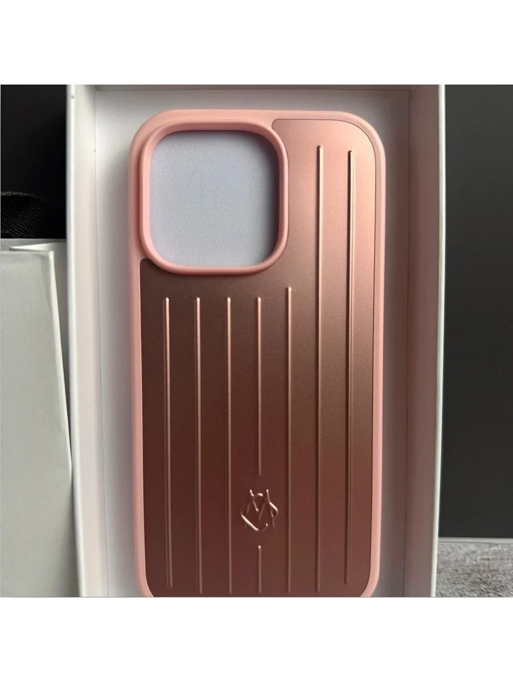 🦩 Rimowa in Pink iPhone 16 Pro Max Case Aluminum Metal Grooved Luggage Style
